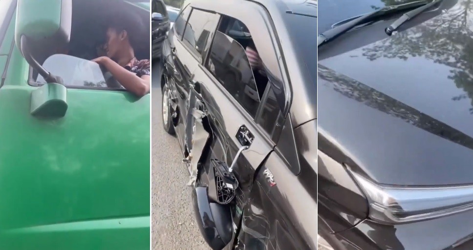 Viral Pengemudi Perempuan Nangis Mobilnya Diserempet Truk di Tol, Kernet Malah Cengar-cengir