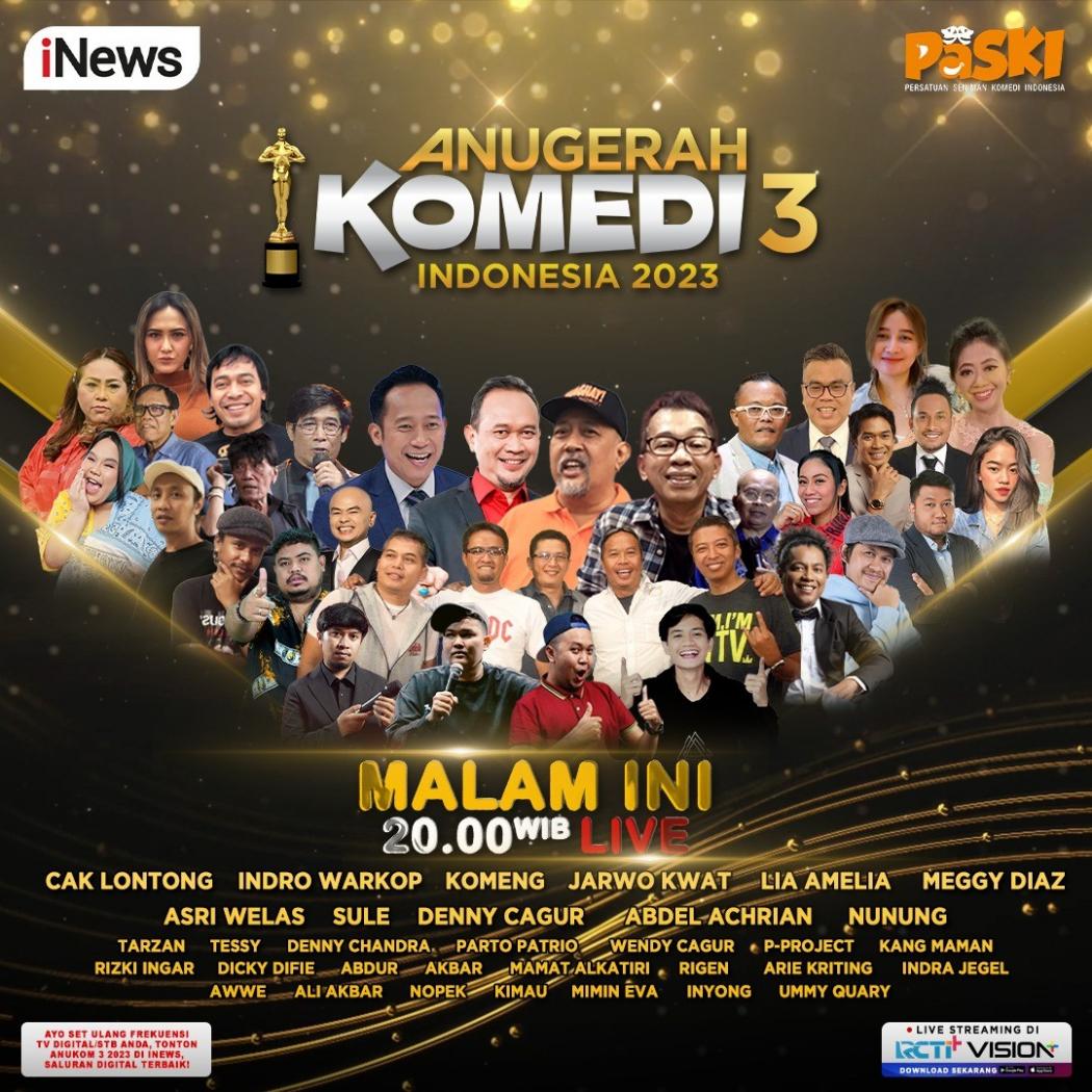 Malam Ini! Kelucuan dan Kemeriahan Anugerah Komedi Indonesia 2023 Eksklusif di iNews