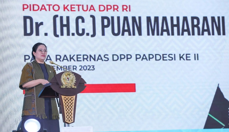 Hadiri Rakernas PAPDESI Bareng Ganjar, Puan Tegaskan Komitmen DPR Soal Revisi UU Desa