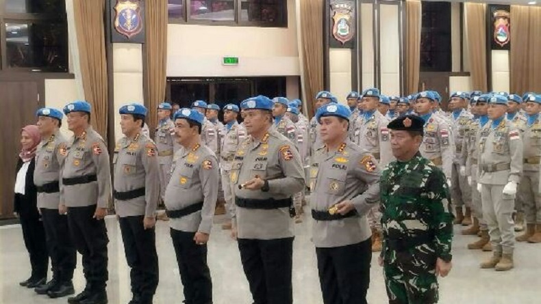 Kapolri Beri Penghargaan kepada Satgas FPU 4 Minusca usai Misi Perdamaian Dunia