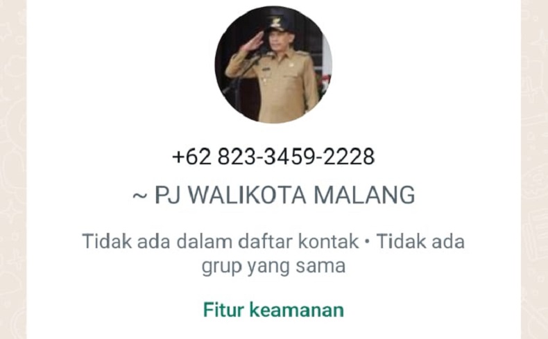 Waduh, Foto dan Identitas Pj Wali Kota Malang Wahyu Hidayat Dicatut OTK untuk Menipu