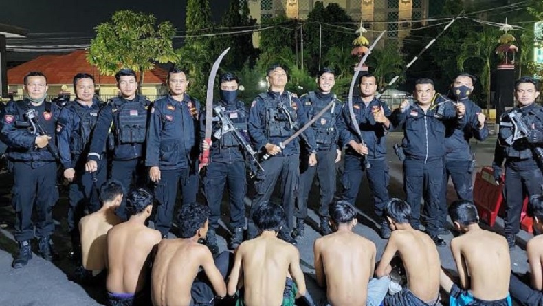 Polisi Gagalkan Tawuran Geng Motor di Bandarlampung, 11 Orang Ditangkap