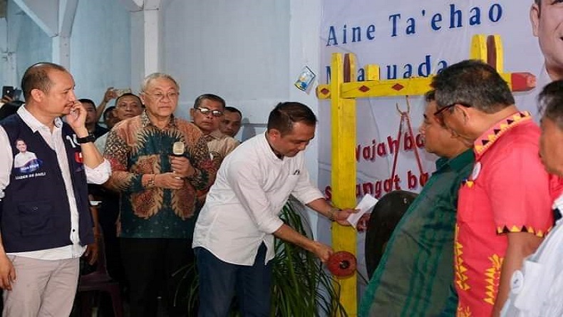Bacaleg DPR dari Partai Perindo Leader DS Daeli Resmikan Posko Relawan di Nias Utara