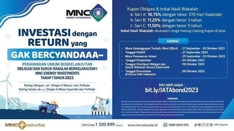 Jangan Lewatkan Kesempatan Terakhir Raih Kupon hingga 11,50 Persen Obligasi dan Sukuk Wakalah IATA!