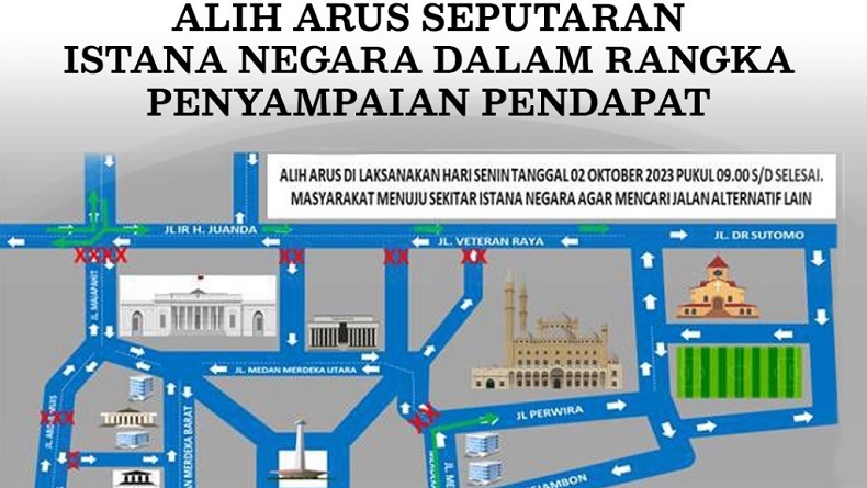 Demo Buruh di Patung Kuda Jakpus Hari Ini, Polisi Siapkan Rekayasa Lalu Lintas