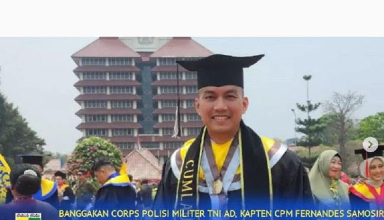 Banggakan TNI AD, Kapten CPM Fernandes Lulus Kuliah Cumlaude dengan IPK 3,82 
