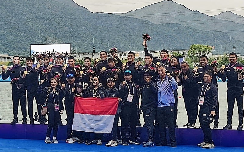 Tim Perahu Naga Putra Indonesia Sabet Emas Asian Games 2022, Lebih Cepat Ketimbang Latihan!