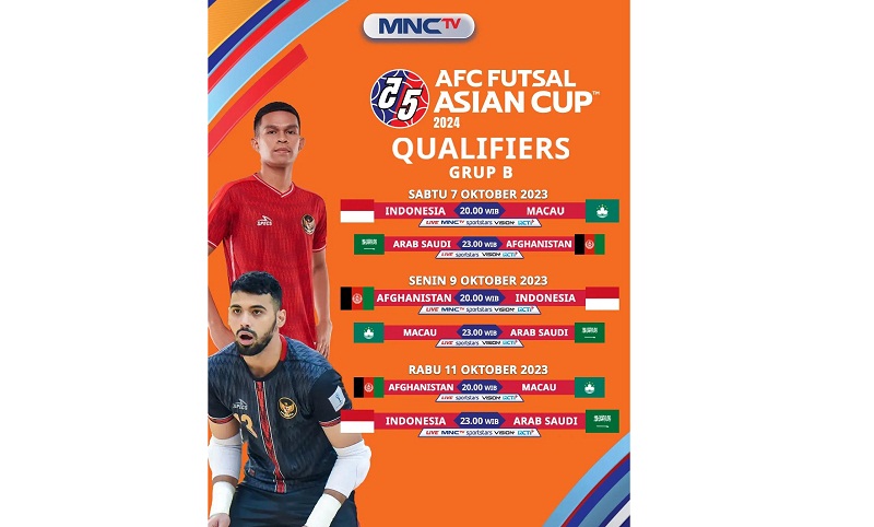 Jadwal Indonesia Vs Macau di Kualifikasi Piala Asia Futsal 2024 Malam Ini, Live MNCTV