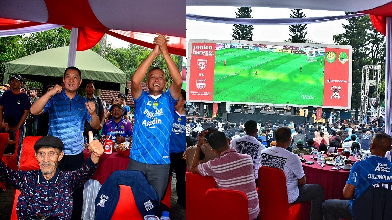 Seru, Pangdam Siliwangi dan Bobotoh Nobar Laga Persib vs Persebaya di Makodam