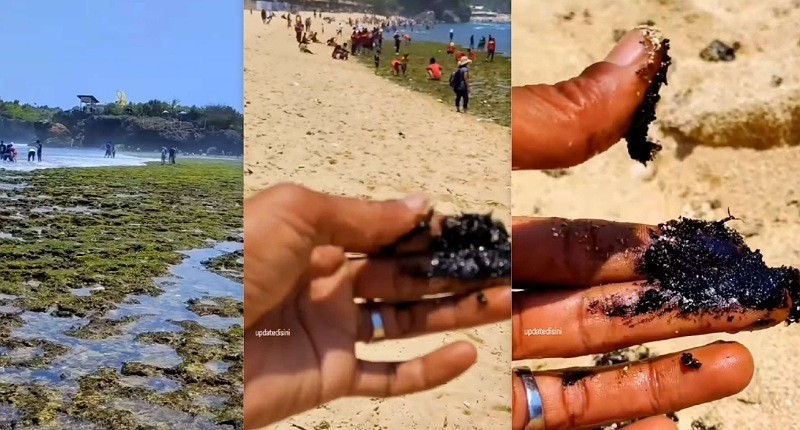 Viral, Muncul Limbah Hitam Misterius di Pantai Krakal Gunungkidul, Wisatawan Diminta Hati-Hati