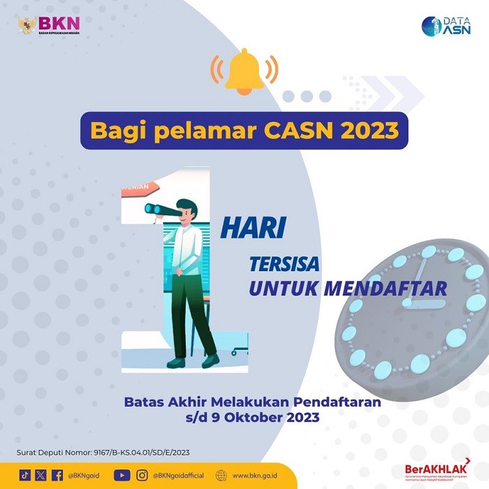 Pendaftaran CPNS dan PPPK 2023 Ditutup Hari Ini, Berikut  10 Penyebab Gagal Lolos Seleksi Administrasi 