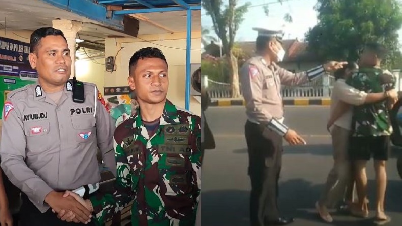 Viral Video Polisi dan TNI Nyaris Adu Jotos di Sikka NTT, Diduga gegara soal Helm