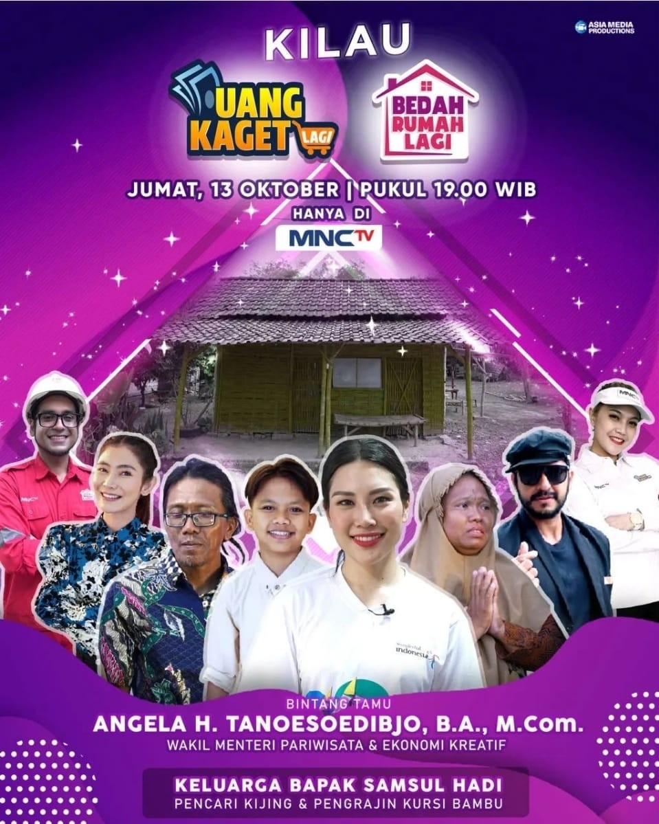 Saksikan Wamenparekraf di Uang Kaget Lagi dan Bedah Rumah Malam Ini di MNCTV