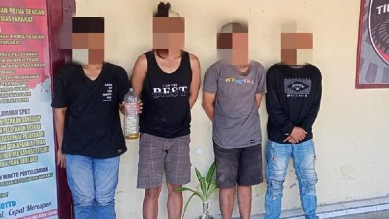Operasi Pekat di Kotamobagu, 4 Pemuda Asyik Pesta Miras Ditangkap Polisi