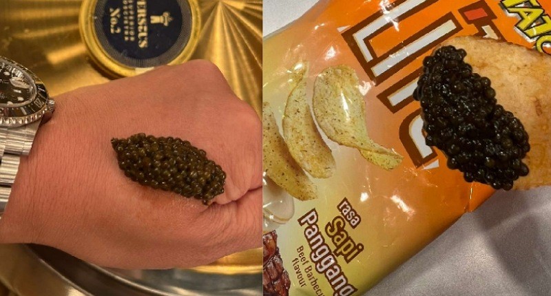 Mewah! Chef Arnold Pamer Ngemil Keripik Pakai Caviar, Netizen: Keripik Kentang Next Level