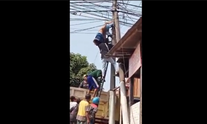 Pekerja di Mojokerto Tewas Tersengat Listrik saat Perbaiki Kabel Wifi, Evakuasi Dramatis