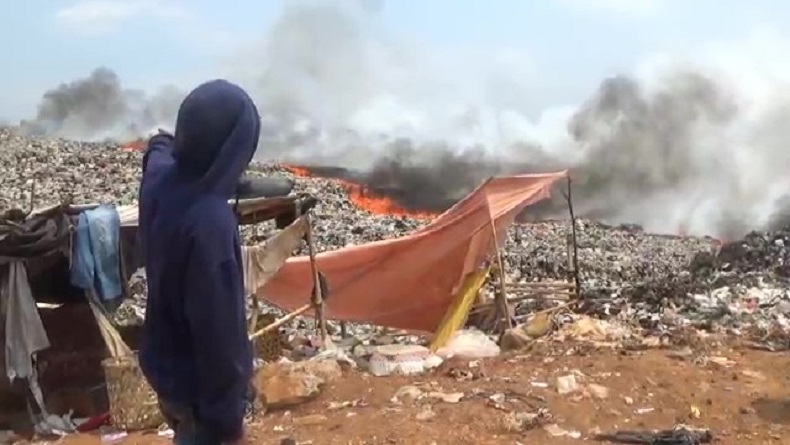 TPA Cikolotok Purwakarta Kembali Terbakar, Api Melalap Semua Areal Sampah