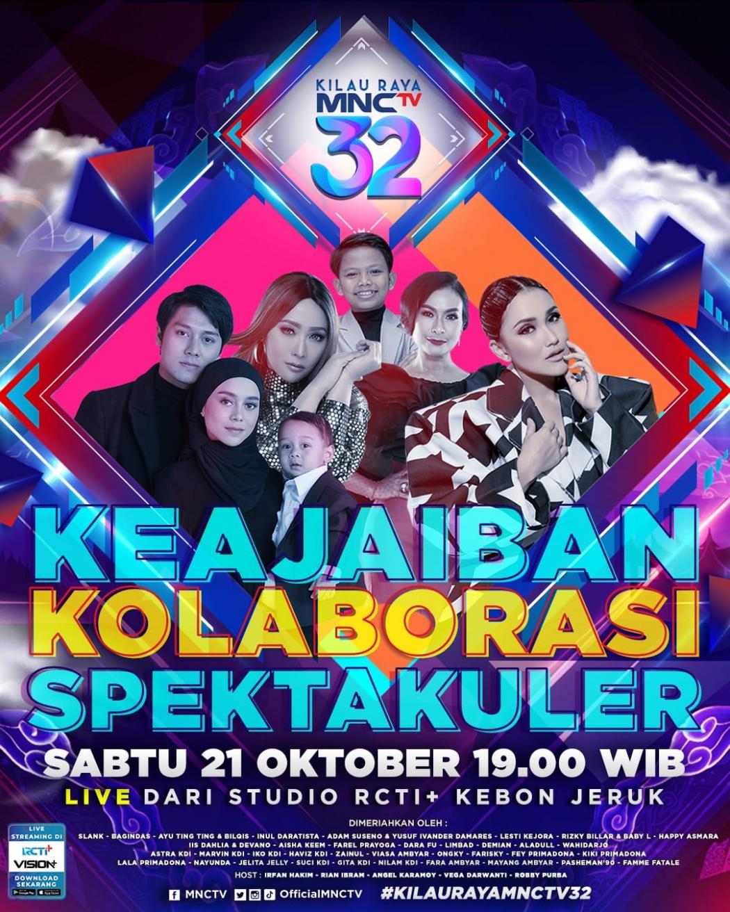 Kolaborasi Spektakuler Slank dan Para Diva Dangdut Siap Menggoyang Konser Malam Puncak Kilau Raya MNCTV 32