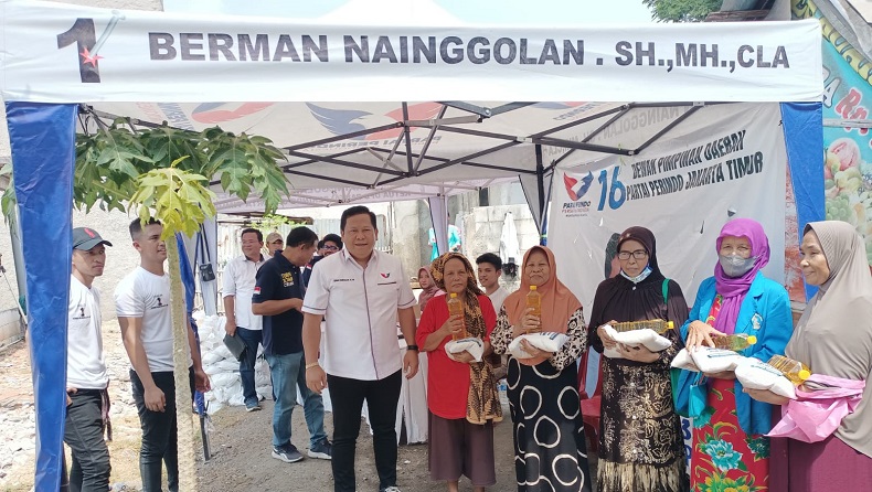 Partai Perindo Jaktim Gelar Bazar 650 Paket Sembako Murah di Cakung Timur
