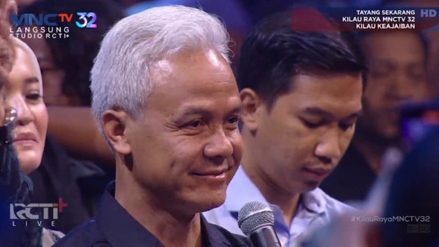 Momen Capres Ganjar Pranowo Hadiri Malam Puncak Kilau Raya MNCTV 32, Penonton Heboh