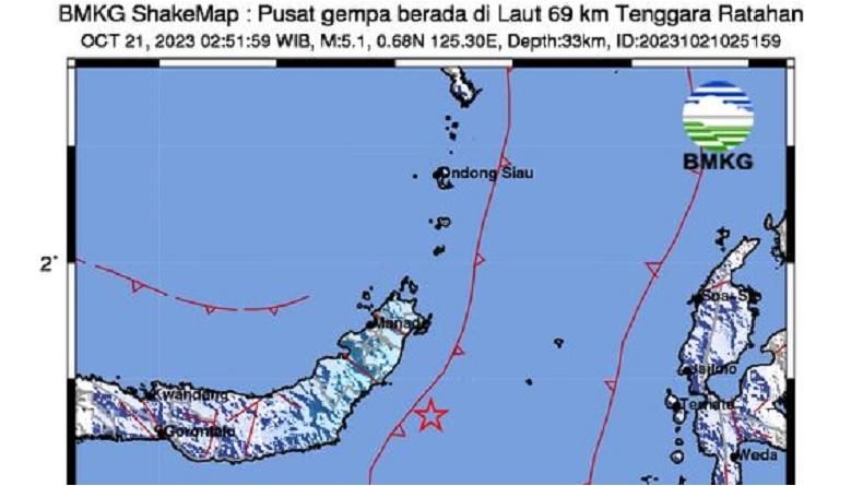 Gempa Hari Ini M5,1 Guncang Ratahan, BMKG: Akibat Subduksi Lempeng Laut Maluku