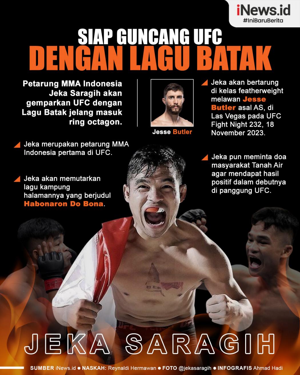 Infografis Jeka Saragih Siap Guncang UFC dengan Lagu Batak