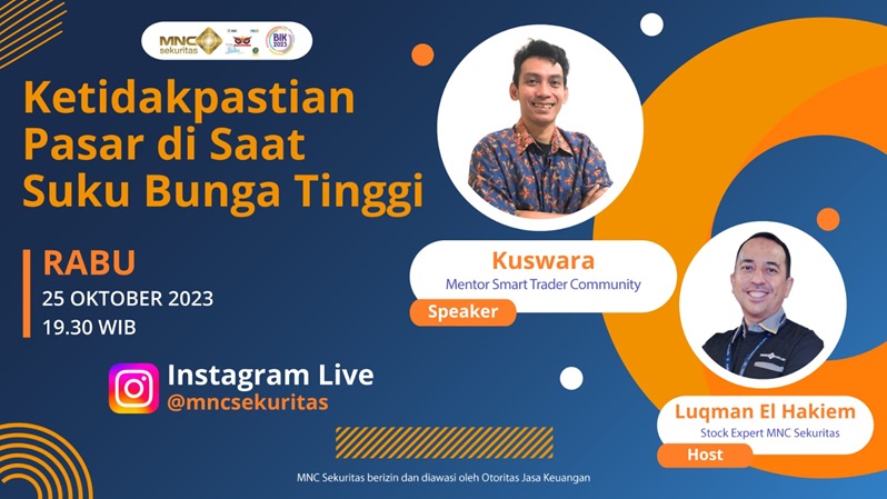 Saksikan Instagram Live MNC Sekuritas: Ketidakpastian Pasar di saat Suku Bunga Tinggi