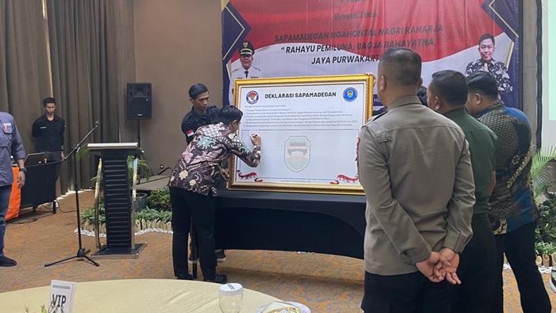 Jelang Pemilu, FKDM Purwakarta Teken Naskah Deklarasi Antisipasi Potensi ATHG 