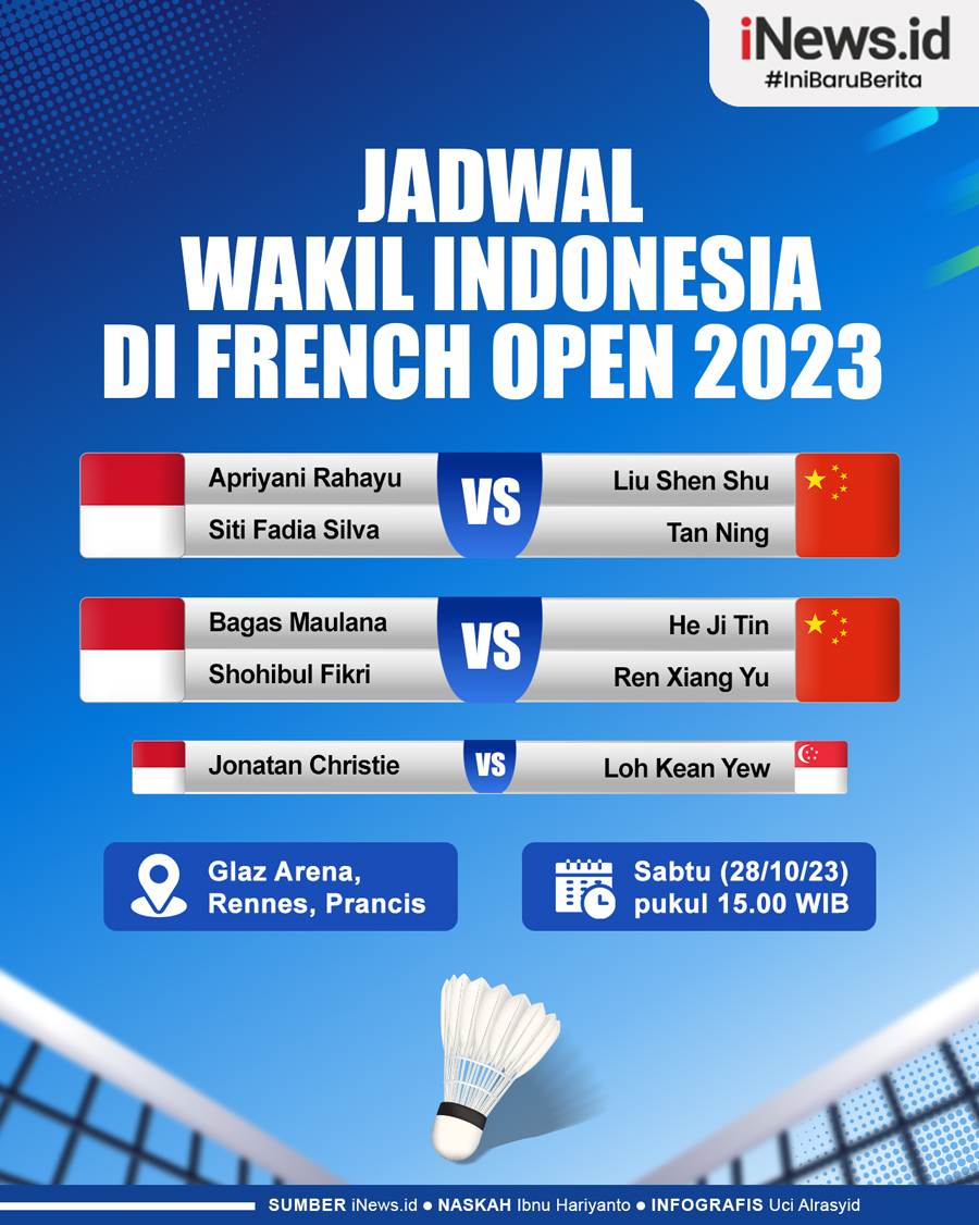 Infografis Jadwal Wakil Indonesia di French Open 2023 Hari Ini