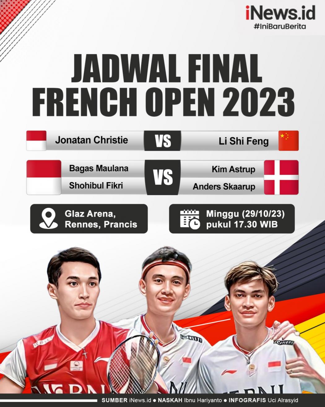 Infografis Jadwal Final French Open 2023