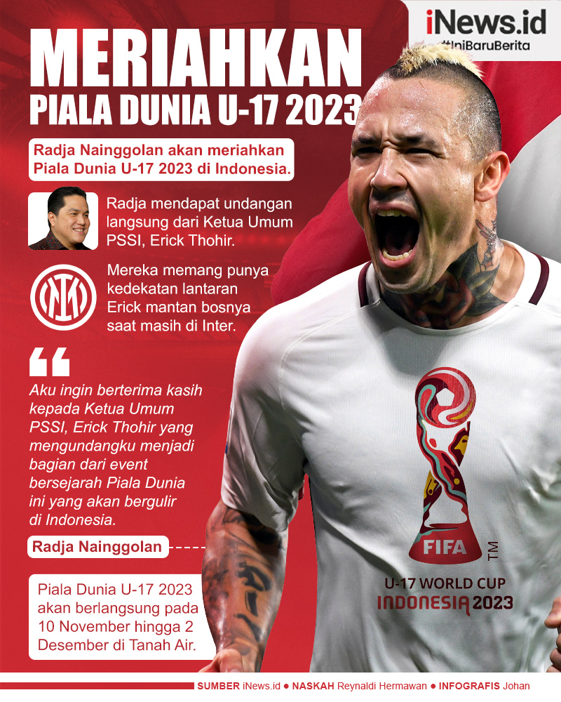 Infografis Radja Nainggolan Bakal Meriahkan Piala Dunia U-17 2023 di Indonesia