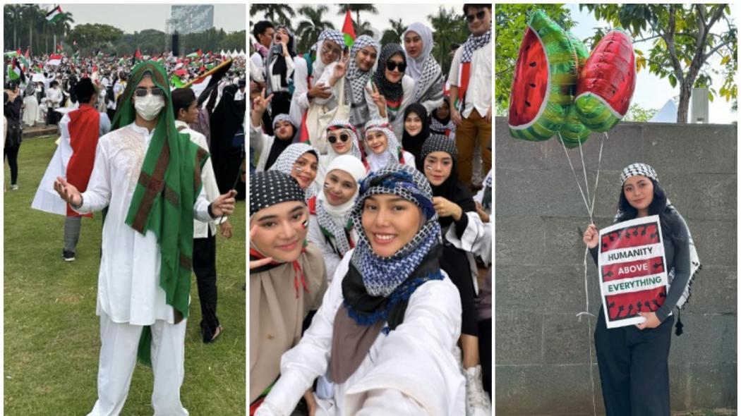 Intip Potret Artis Ikut Aksi Bela Palestina di Monas, Nomor 5 Dipuji Netizen: MasyaAllah Ganteng 