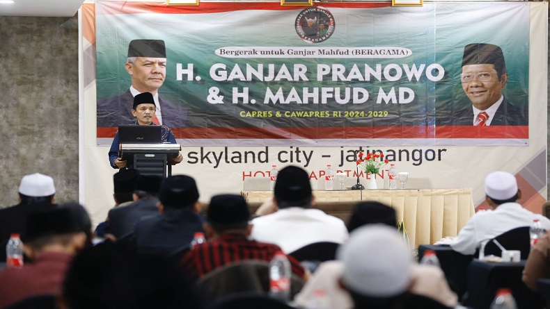 Ratusan Ajengan se-Jabar Deklarasi Dukung Ganjar-Mahfud, Target Raih Lebih dari 51 Persen Suara