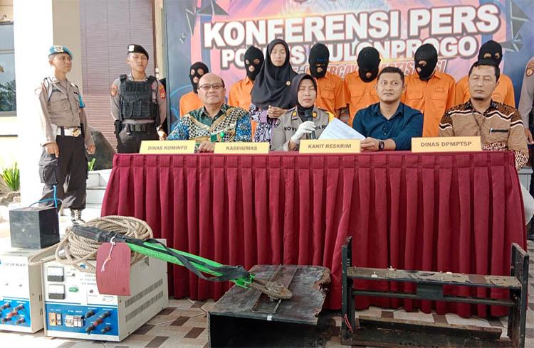 Polres Kulonprogo Ungkap Komplotan Pencuri Baterai Tower BTS, 7 Pelaku Ditangkap 