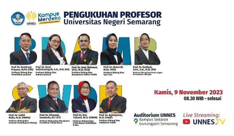  Unnes Kukuhkan 9 Profesor Baru, Berikut Profil dan Prestasinya
