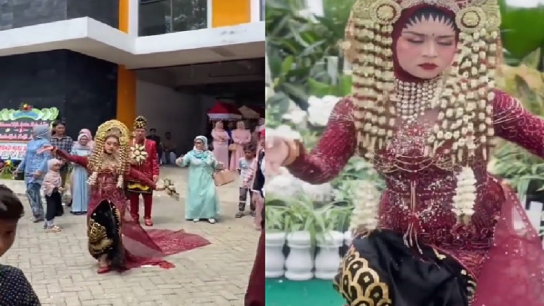 Viral Pengantin Wanita di Kalimantan Diduga Kerasukan Leluhur, Menari Pejamkan Mata sampai ke Pelaminan