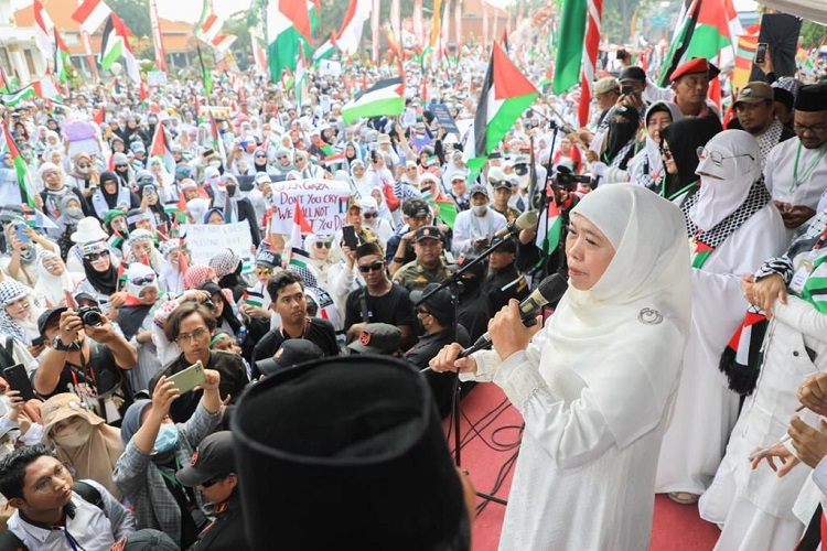 Aksi Bela Palestina, Gubernur Khofifah Ajak Warga Beri Dukungan lewat Doa dan Donasi