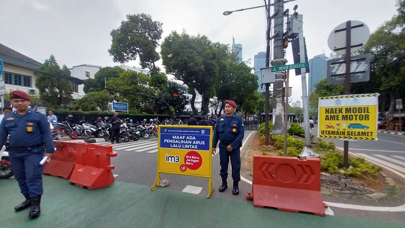 Debat Capres-Cawapres Hari Ini, Polisi Rekayasa Lalu Lintas di Sekitar Gedung KPU