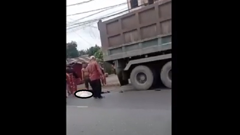 Kecelakaan di Jalinsum Bedagai, Penumpang Motor Terlindas Truk