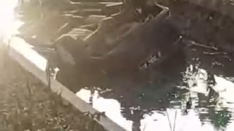 Mobil SUV Tercebur ke Saluran Irigasi di Kelapa Gading Jakut, Sopir Diduga Ngantuk