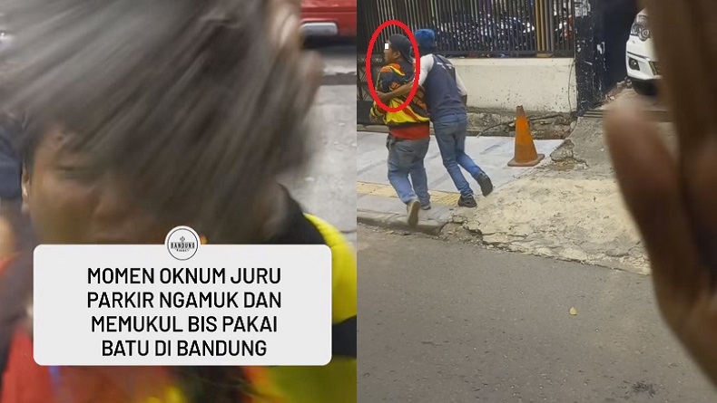 Viral Tukang Parkir Gedor Kaca Bus Pakai Batu di Pasirkaliki Bandung, Ini Pemicunya