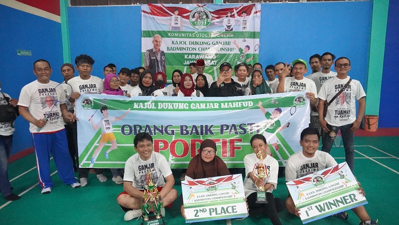 Kajol Dukung Ganjar Gelar Turnamen Bulu Tangkis di Karawang, Driver Ojol Antusias