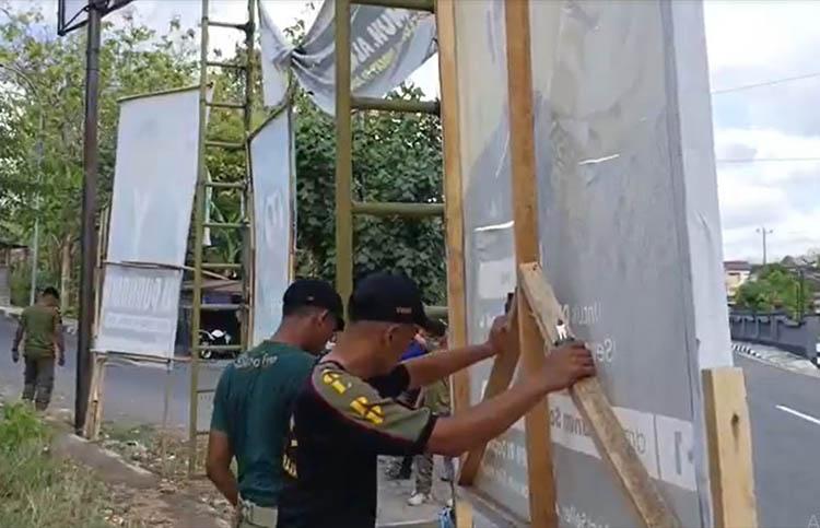 Langgar Aturan, 1.500 Alat Peraga Sosialisasi Pemilu dan Pilpres di Gunungkidul Ditertibkan