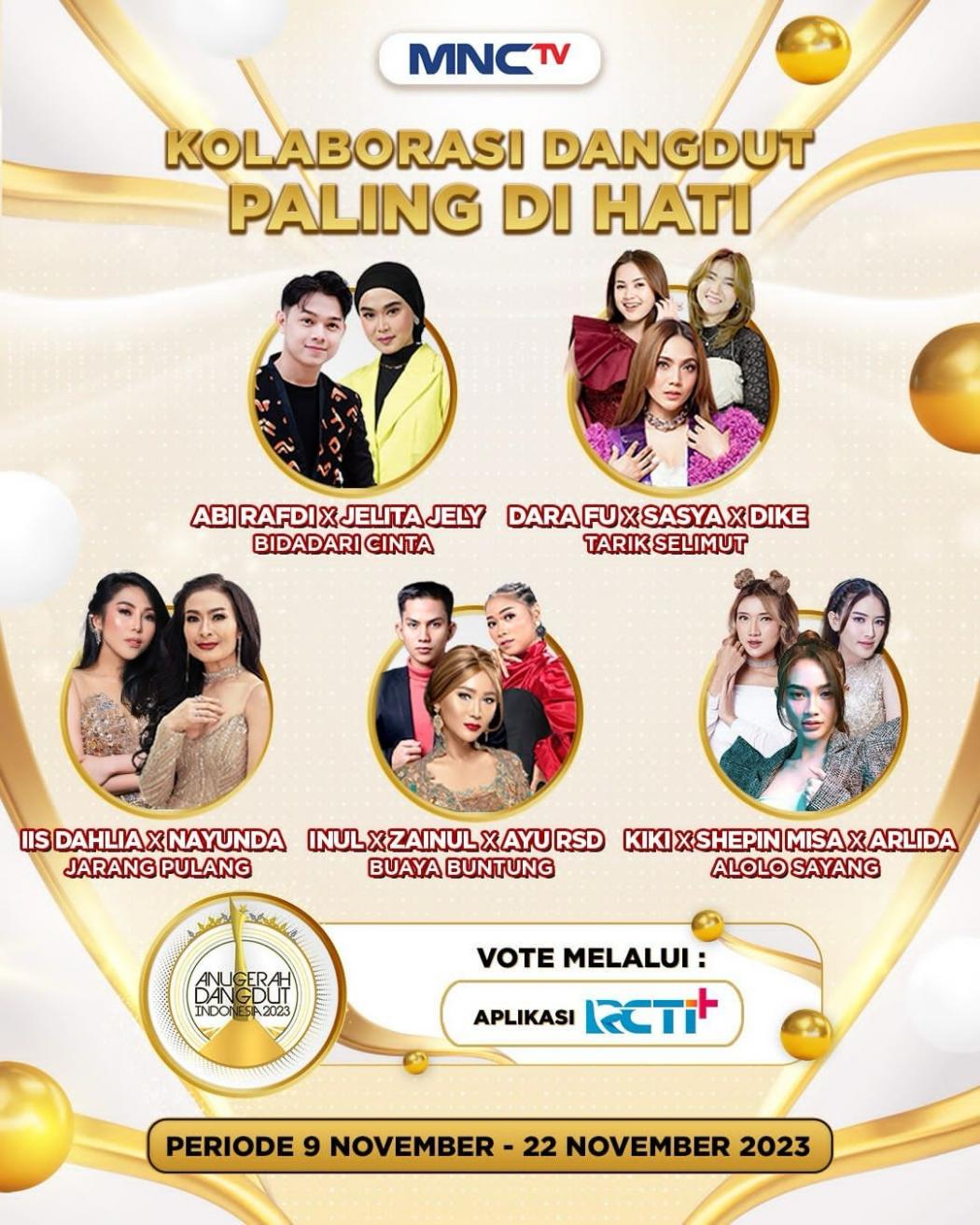 Intip Nominasi Kolaborasi Dangdut Paling di Hati di Anugerah Dangdut Indonesia 2023, Ada Idola Anda?