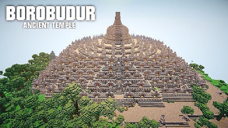 Totalitas Banget! YouTuber Ini Habiskan 100 Jam untuk Bikin Replika Candi Borobudur di Game Minecraft