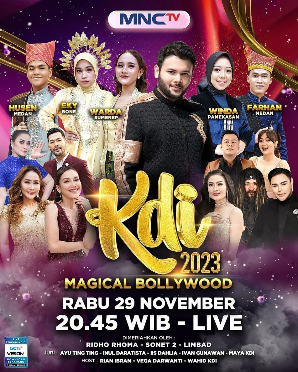 Persaingan 5 Kontestan Makin Sengit, Ridho Rhoma Ramaikan Kontes KDI Magical Bollywood