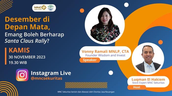 Simak IG Live MNC Sekuritas “Desember di Depan Mata, Emang Boleh Berharap Santa Claus Rally?”