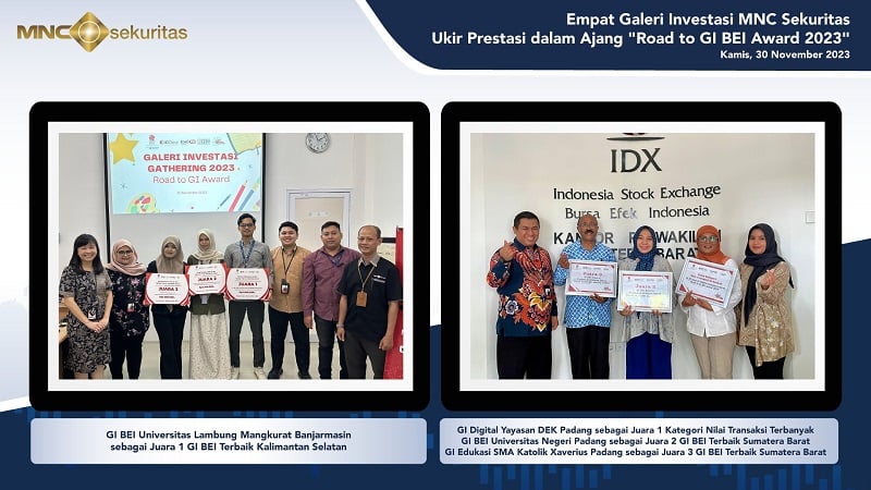 4 Galeri Investasi MNC Sekuritas Ukir Prestasi dalam Ajang Road to GI BEI Award 2023