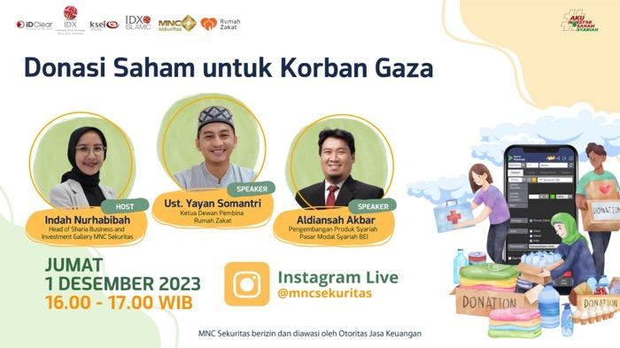 Hari Ini IG Live MNC Sekuritas Bahas Filantropi: Donasi Saham untuk Korban Gaza