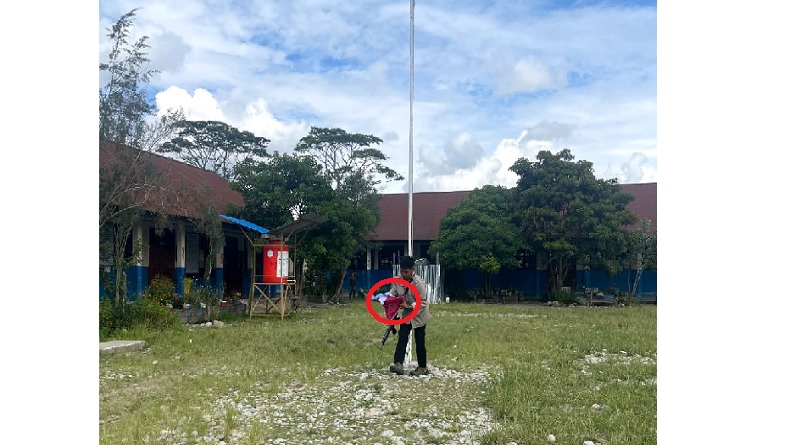 Geger Penemuan Kain Bermotif Bintang Kejora di Tiang Bendera SD Mulele Wamena